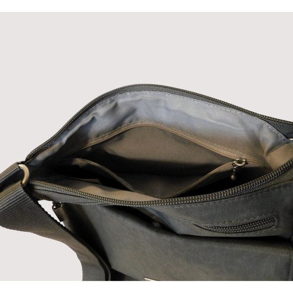 Baggallini Animal Print Crossbody Purse Gray Nylon Adj. Strap 10 in x 10.5 in - Picture 10 of 13